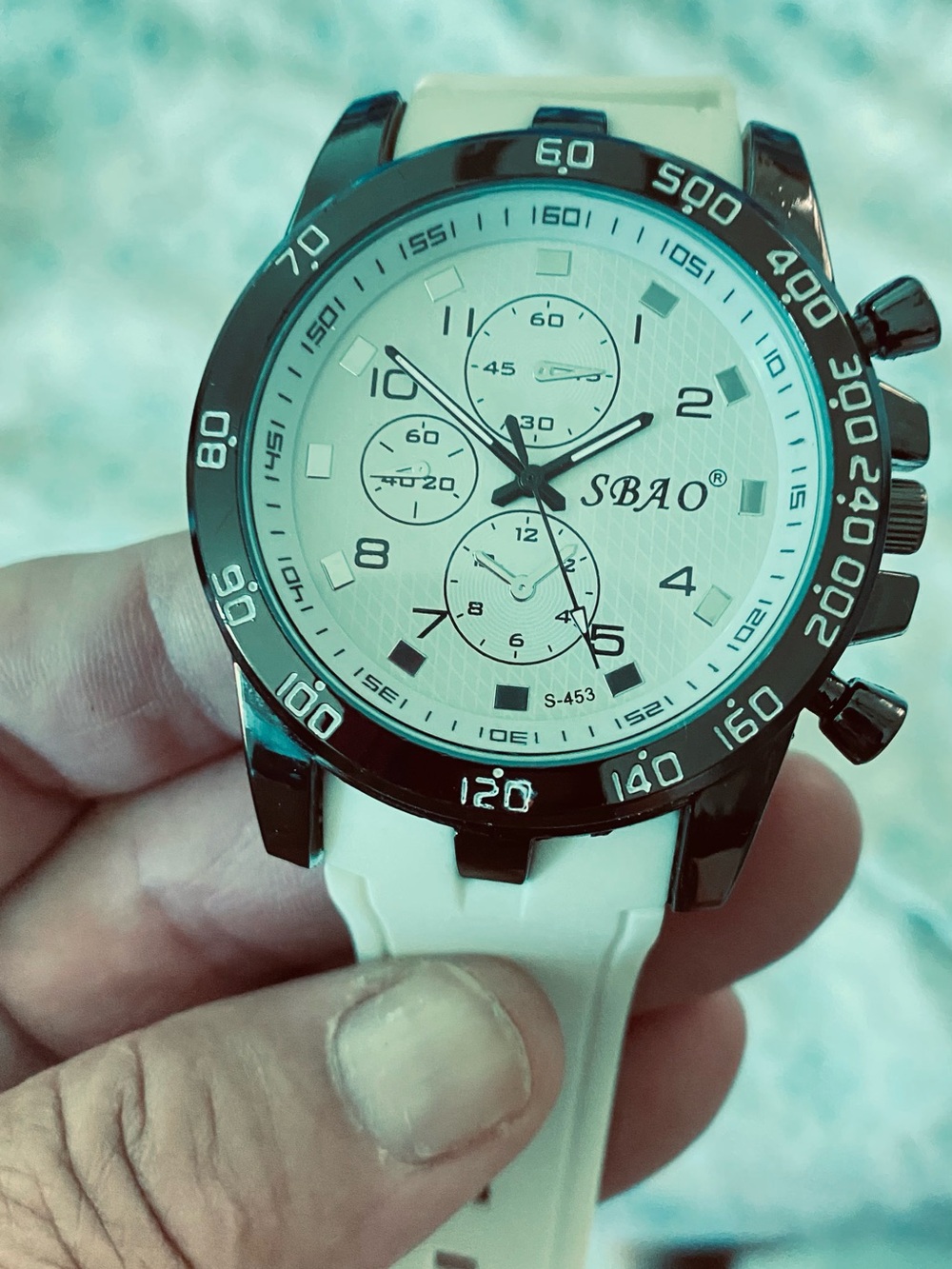 White Men's Chronograph Sport Watch